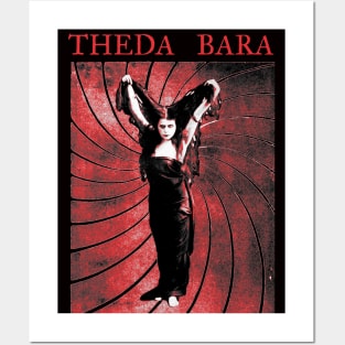 THEDA BARA - Sin - Red - Silent and Pre-Code Horror T-Shirt Posters and Art